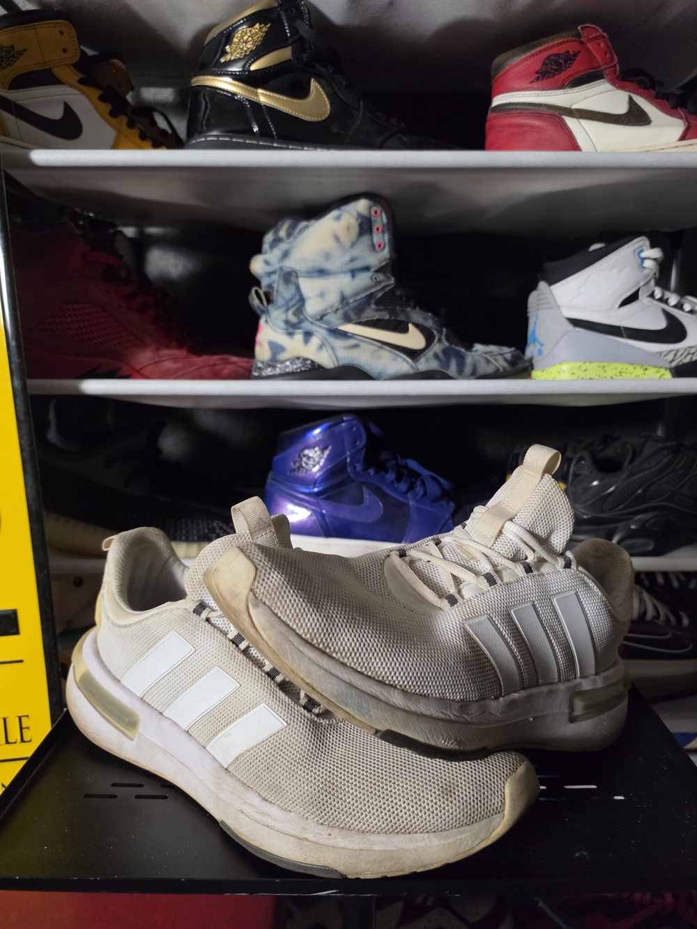 🔥 Adidas Racer TR23 Beige/Tan Mesh Sneakers Men Size 11.5 Three Stripe Design